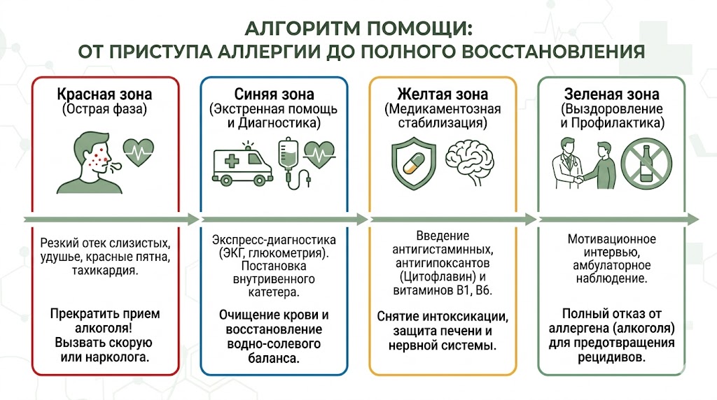 шаги избавления от аллергии на алкоголь